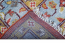 Traditional Turkish Design Rust And Blue Hand Knotted Wool Rug by The Rug Decor