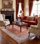 Traditional Turkish Design Rust And Blue Hand Knotted Wool Rug by The Rug Decor