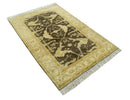 Traditional Turkish Oushak Design Beige And Brown 3x5 Hand Knotted Wool Area Rug