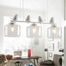GobekUsa Traditional Clear Glass Pendant with 3 Lights - Ideal for Dining Room or Kitchen Island Décor
