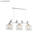 GobekUsa Traditional Clear Glass Pendant with 3 Lights - Ideal for Dining Room or Kitchen Island Décor