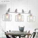 GobekUsa Traditional Clear Glass Pendant with 3 Lights - Ideal for Dining Room or Kitchen Island Décor