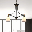 GobekUsa Traditional White Glass Barrel Pendant Light with 2 Lights - Black Island Hanging Lamp