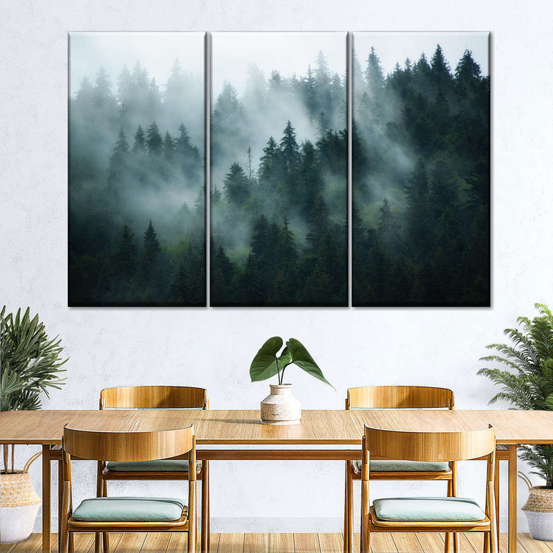 Misty Fir Forest Wall Art