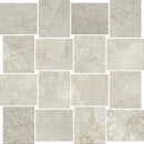 Trail Cross Cut Grey Mosaic B Travertine Look Porcelain Mosaics 12x12