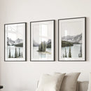 Canada Mountain Lake Poster. 3 Piece Nature Wall Art by Wall Art Set