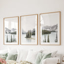 Canada Mountain Lake Poster. 3 Piece Nature Wall Art by Wall Art Set
