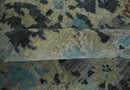 Transitional 9x12 Hand Knotted Silver, Charcoal and Beige Wool Area Rug by The Rug Decor