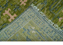 Transitional Design Green And Blue Hand Knotted Custom Made Wool Rug by The Rug Decor