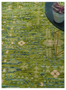Transitional Design Green And Blue Hand Knotted Custom Made Wool Rug by The Rug Decor