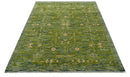 Transitional Design Green And Blue Hand Knotted Custom Made Wool Rug by The Rug Decor