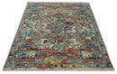 Transitional Ivory, Rust, Yellow Custom Made Turkish Design wool Area Rug