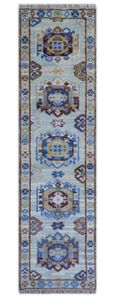 Transitional Silver And Brown Hand Knotted 2.7x10 Wool Rug by The Rug Decor