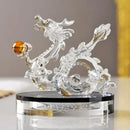 GobekUsa Crystal Dragon Statue Feng Shui Decor for Home/Office - Year of Dragon Mascot
