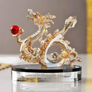 GobekUsa Crystal Dragon Statue Feng Shui Decor for Home/Office - Year of Dragon Mascot