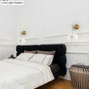 GobekUsa Transparent Glass Bedside LED Wall Lamp in Gold - Minimalist Sphere Wall Hanging Light
