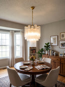 Transparent Murano Glass Tube Chandelier