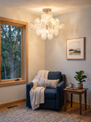 Transparent White Glass Disc Ceiling Light