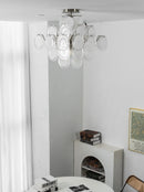 Transparent White Glass Disc Ceiling Light