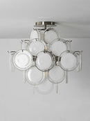 Transparent White Glass Disc Ceiling Light