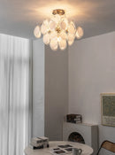 Transparent White Glass Disc Ceiling Light
