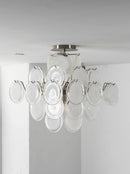 Transparent White Glass Disc Ceiling Light