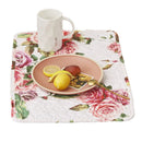 DaDa Bedding Set of 4-Pieces Romantic Roses Pink Floral Quilted Dining Placemats 13” x 19” (879) by DaDalogy Bedding Collection