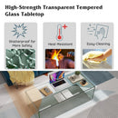 42 x 19.7 Inch Clear Tempered Glass Coffee Table with Rounded Edges-Transparent by LJGDeals