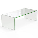 42 x 19.7 Inch Clear Tempered Glass Coffee Table with Rounded Edges-Transparent by LJGDeals