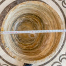 Travertine Onyx Round Beige Vessel Sink For Bathroom With Honed Finish