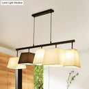 GobekUsa Trapezoid Fabric Hanging Lamp - 3/5 Black and White Lights - Contemporary Island Light Kit