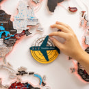 Travel Tracker 3D Colored Wooden World Map - Country