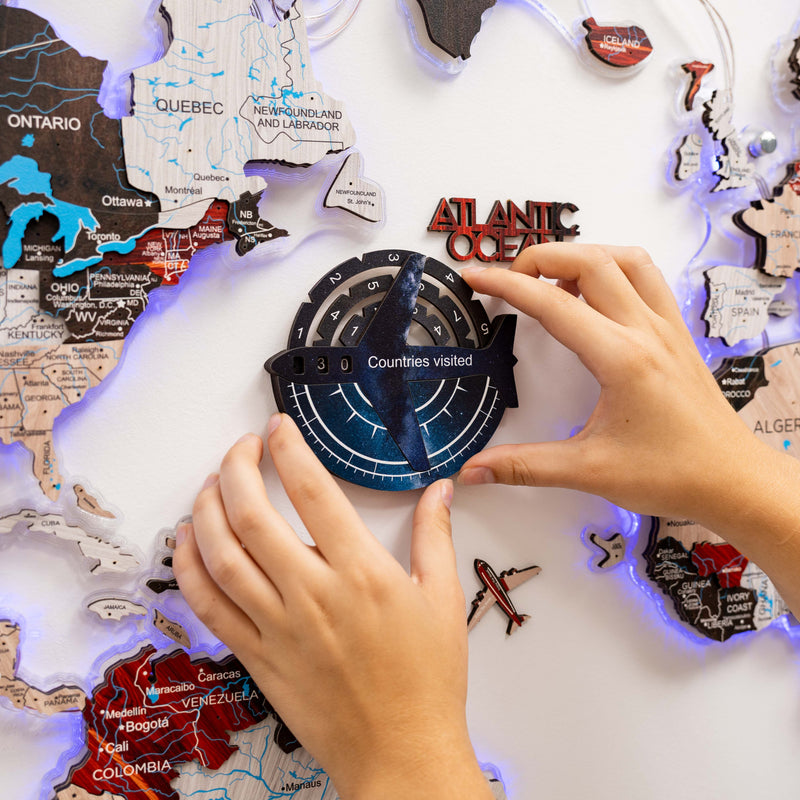 Travel Tracker 3D Colored Wooden World Map - Space, photo 6 of 6