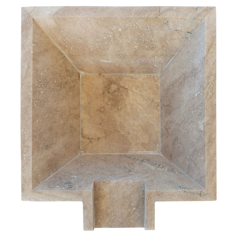 Aspendos Travertine Natural Stone Pool Square Cascade Water Bowl