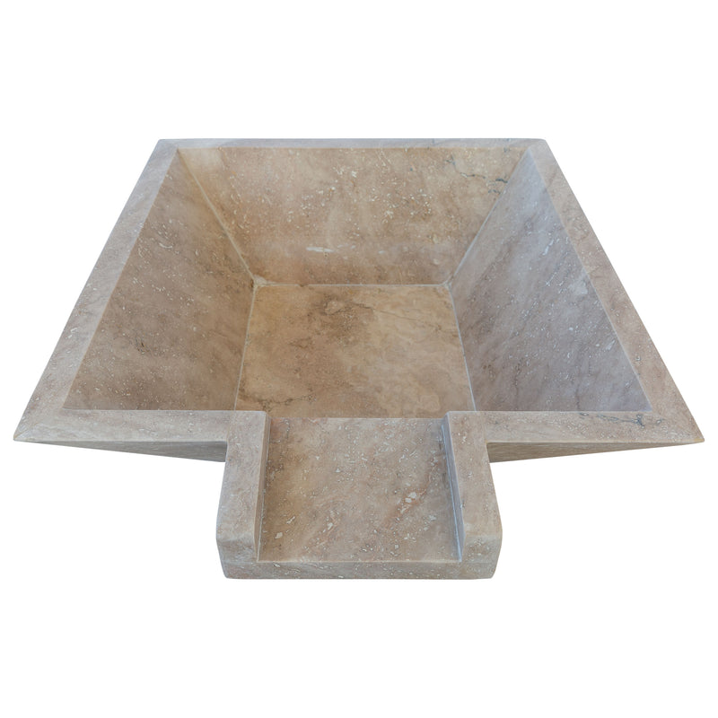 Aspendos Travertine Natural Stone Pool Square Cascade Water Bowl