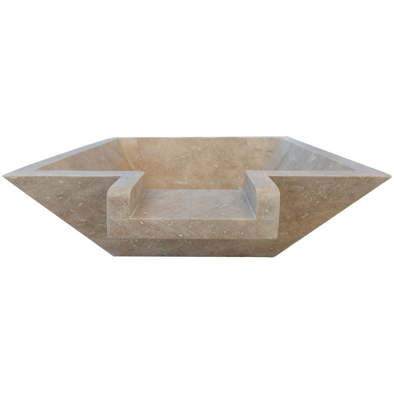 Aspendos Travertine Natural Stone Pool Square Cascade Water Bowl