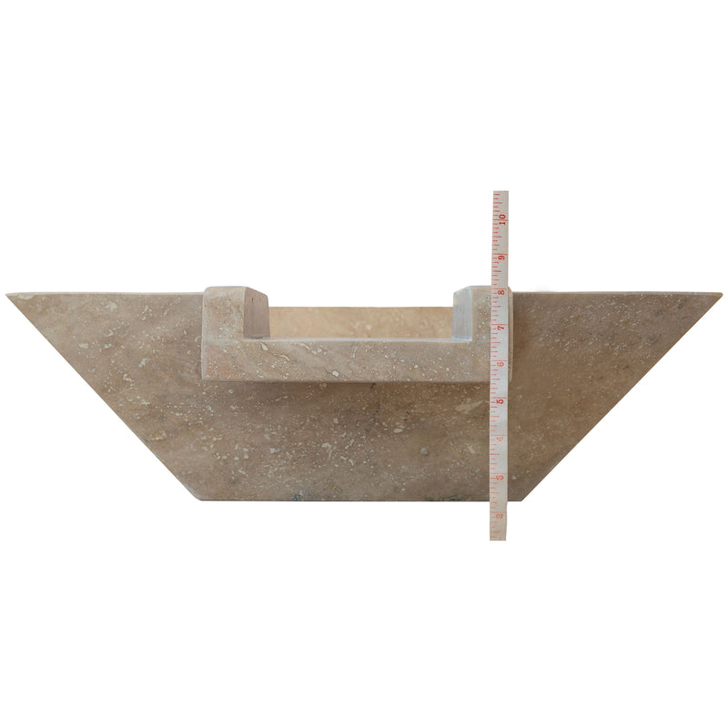 Aspendos Travertine Natural Stone Pool Square Cascade Water Bowl