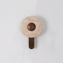 Travertine Lunar Wood Wall Lamp