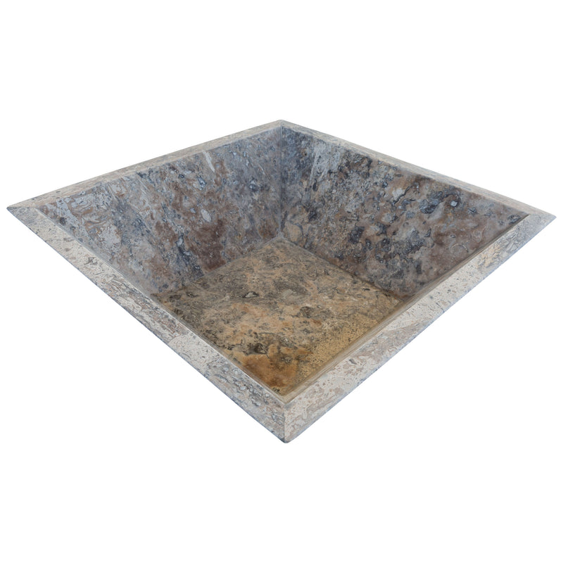 Silver Travertine Natural Stone Fire Pit