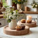 Fluted Wooden Display Trays, Set of Two by Decor Steals