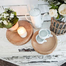 Fluted Wooden Display Trays, Set of Two by Decor Steals