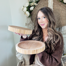 Fluted Wooden Display Trays, Set of Two by Decor Steals
