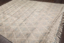 9' x 12' Hand Knotted Thick Pile Moroccan Wool Oriental Area Rug Gray Ivory