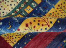 Hand Knotted Red and Blue Wool Lori Area Rug 5x7 with Traditional Tree Motif Design