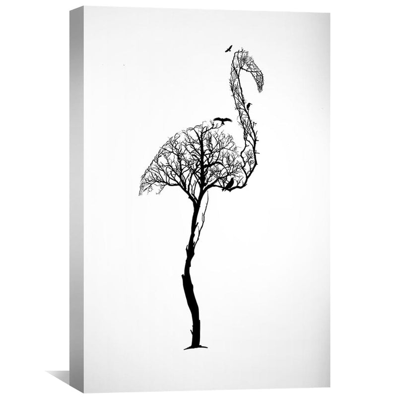 Tree of Illusion Flamingo Canvas