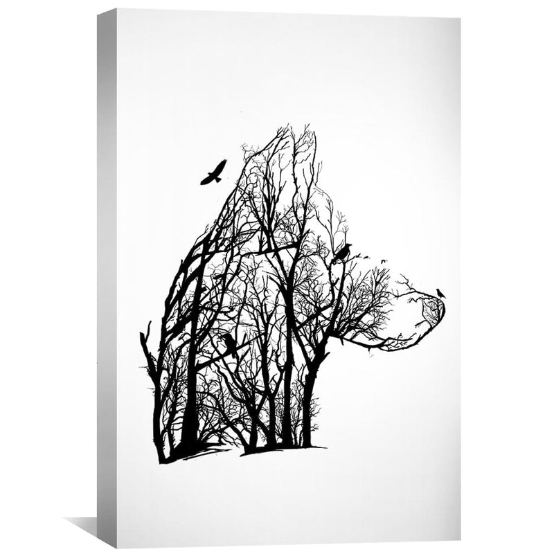 Tree of Illusion Wolf Canvas