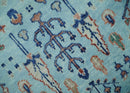 Tree of Life 8x10 Hand Knotted Blue and Rust Traditional Persian Vintage Oushak Wool Rug | TRD2747810S