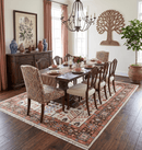 Ivory Wool Area Rug 8x10 Hand Knotted Tree of Life Oushak Brown Rust