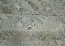 Tree of life Antique Distressed Finished Gray and Silver Low Pile Multi Size wool Area Rug
