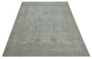 Tree of life Antique Distressed Finished Gray and Silver Low Pile Multi Size wool Area Rug